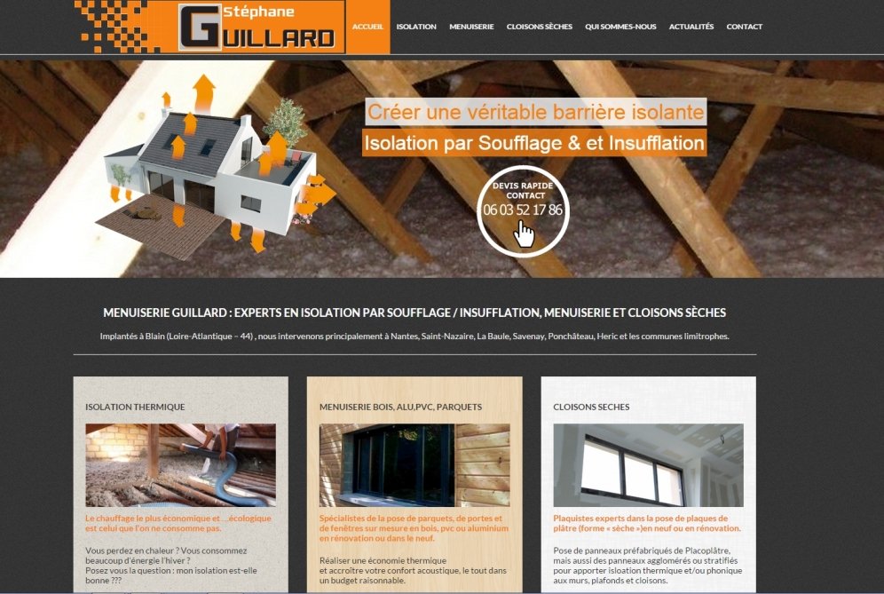 Site Internet Menuiserie Guillard Blain La Baule