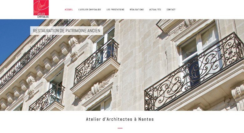 Site Internet Atelier Chrysalide Architectes Nantes