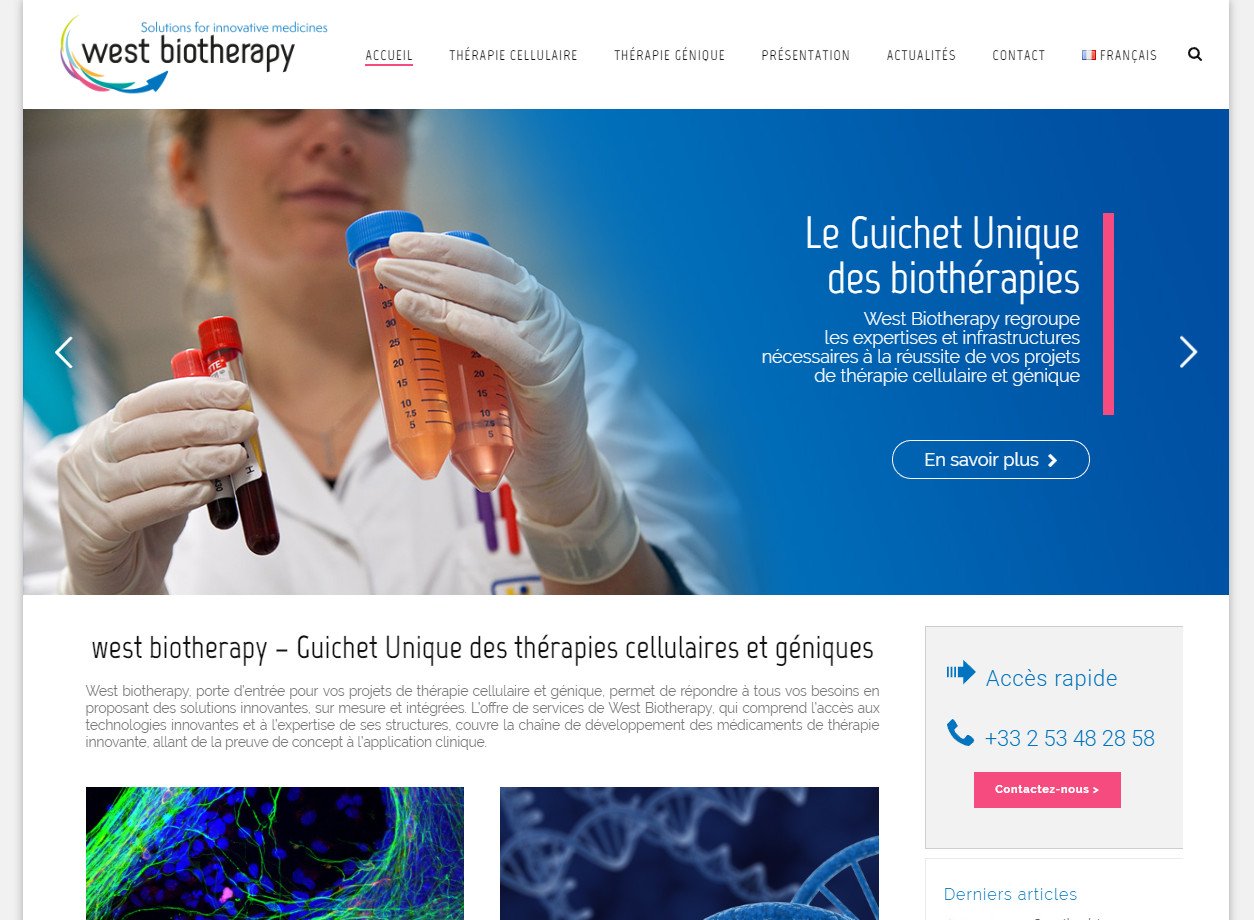 West Biotherapy site WordPress Santé